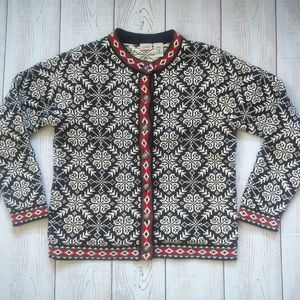 LL Bean fair isle cardigan size M